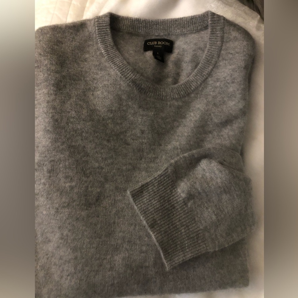Club Room Men's Light Gray Crewneck Sweater